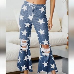 BIBI Star distressed Flared Denim Jeans